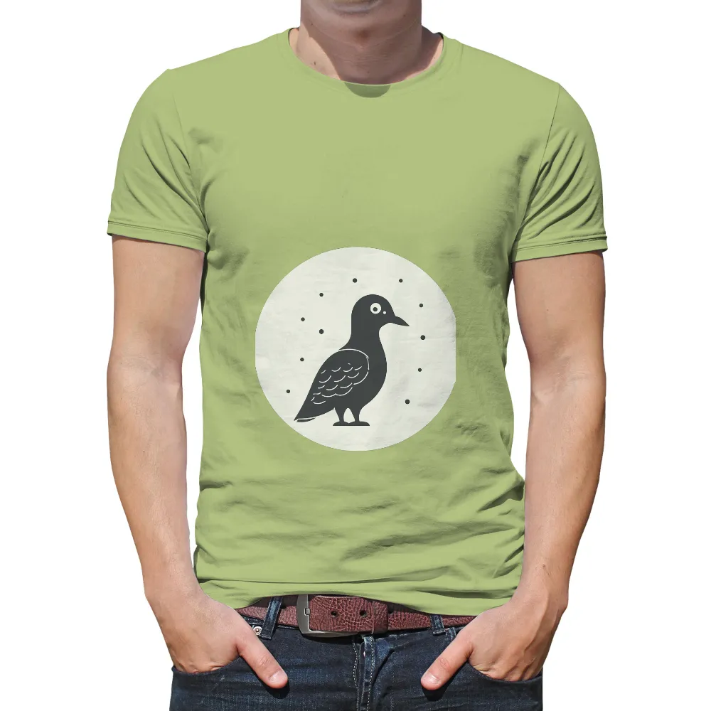 Minimalist Bird Silhouette with Scandinavian Design|t shirt painting on nature