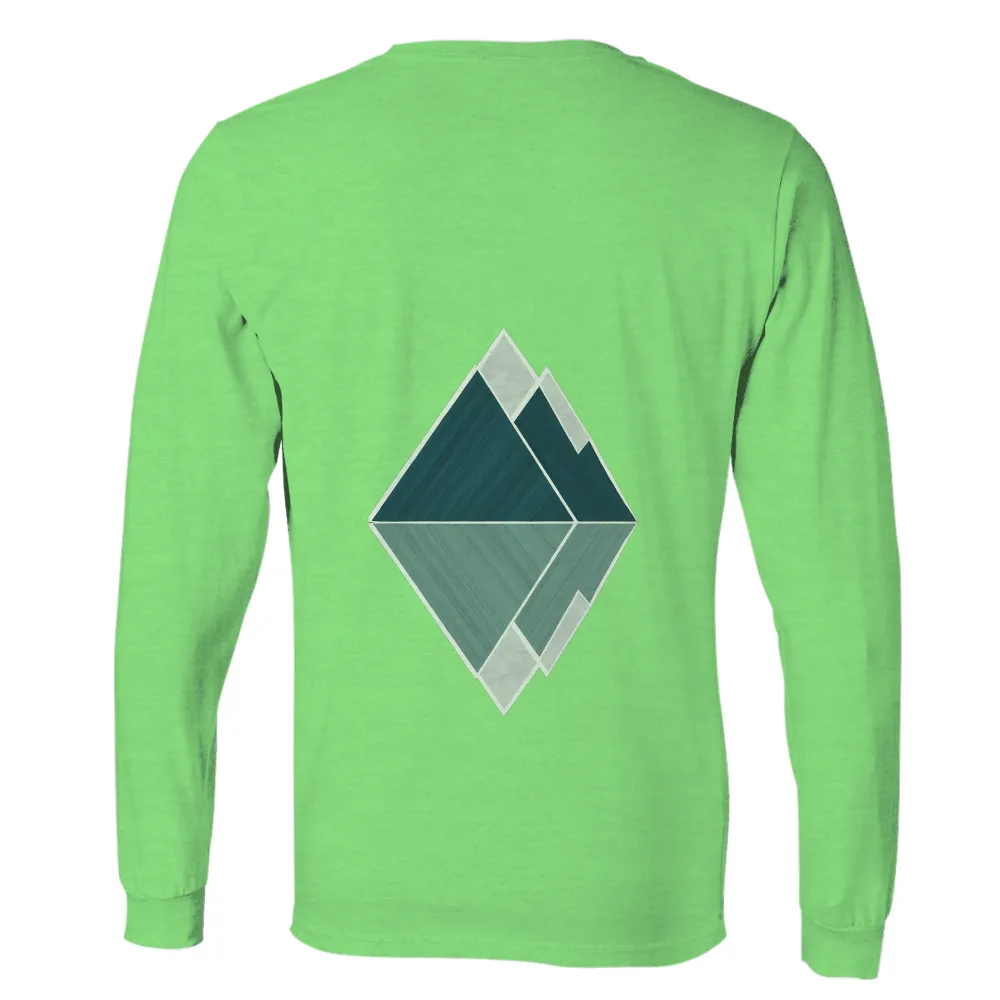 Custom Tee Shirts: Nature's Tranquility - Geometric Mountains and Waters|nhl outdoor games 2023