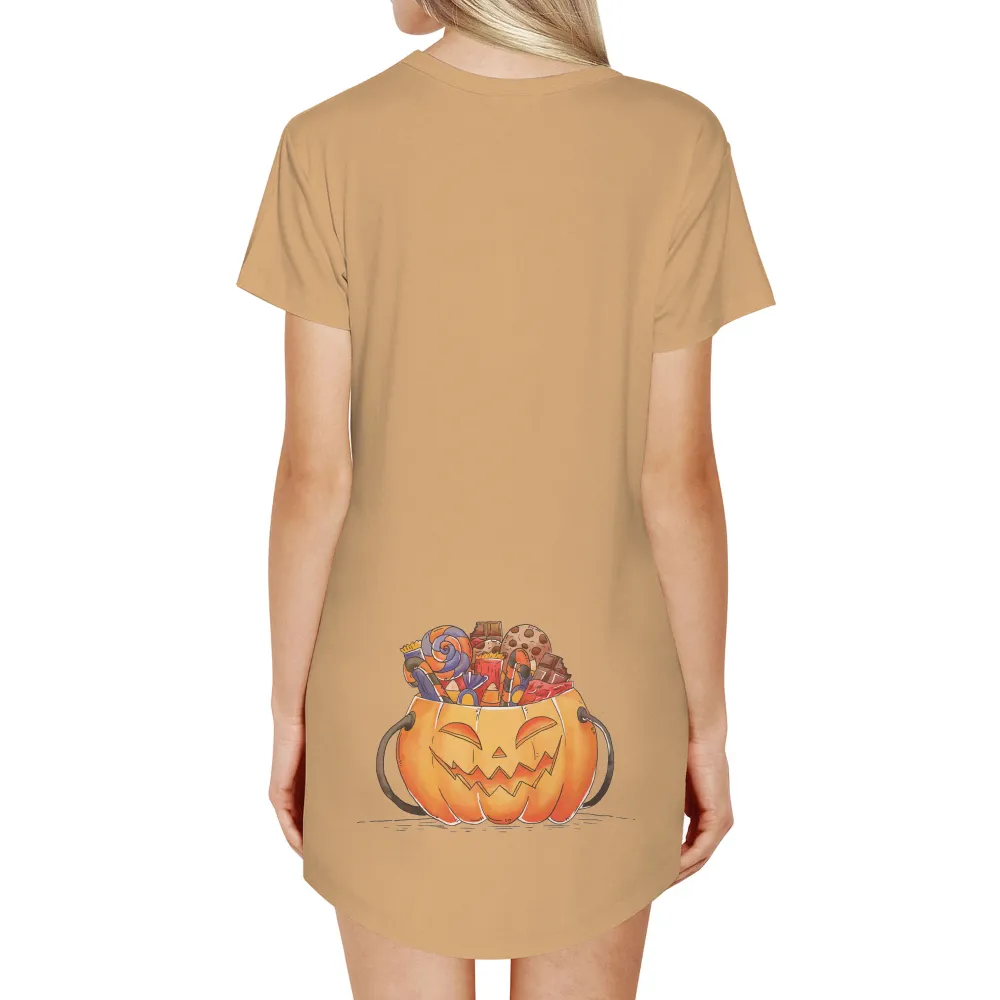 Halloween Pumpkin Bucket T-Shirt Printing: Trick or Treat Fun|layout shirt design