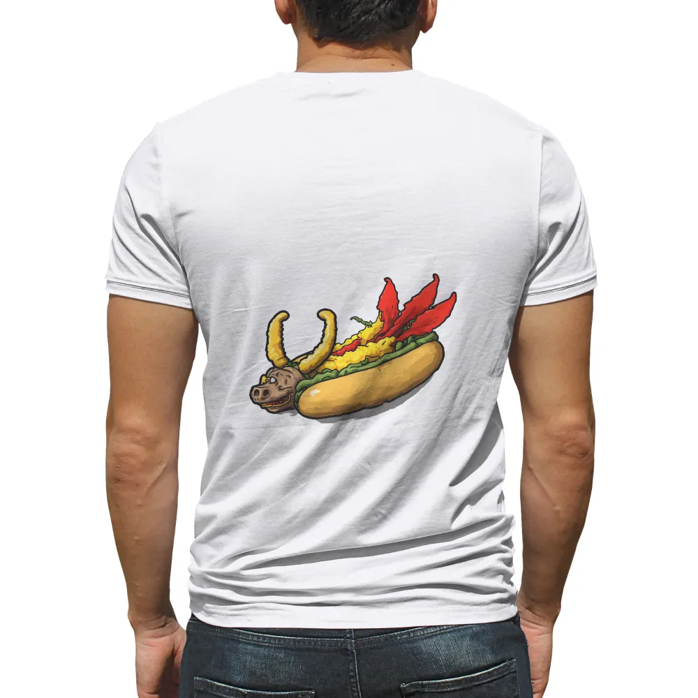 Unique Hot Dog Cartoon Pig Head Design|obey hot dog tee