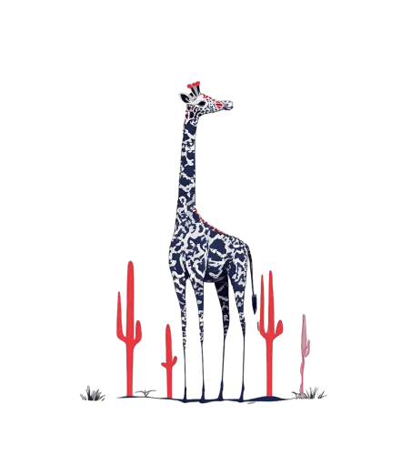 TShirt Design: Surreal Giraffe in the Desert