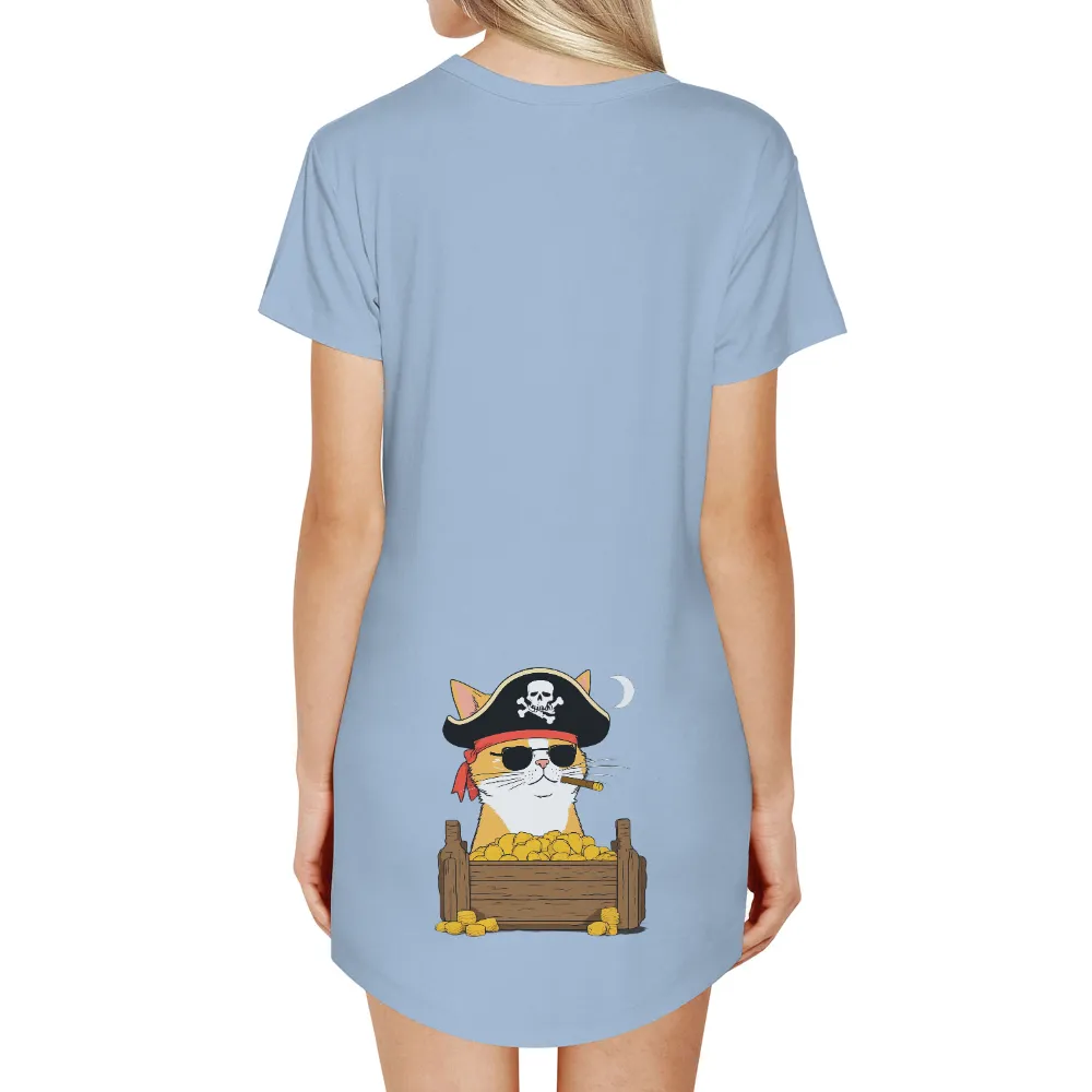 Tee Shirt Printing: Captain Whiskers - Pirate Cat Adventure|women funny 4th of july shirts