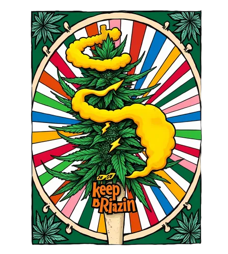 T-Shirts Custom: Keep B Riazin - Colorful Cannabis Art