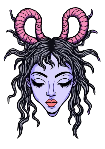 Mystical Figure with Spiral Horns: Unleash Your Inner Fantasy