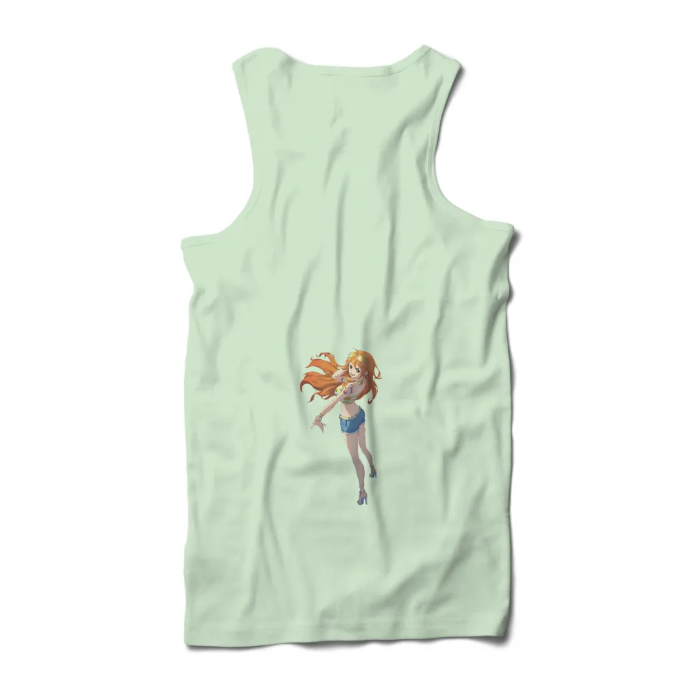 Custom T-Shirt Printing: Nami from One Piece - Anime Adventure|guns whiskey beer and freedom flag