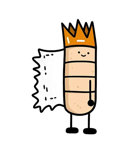 TShirt Printing - Whimsical Bandage King with Crown and Cape