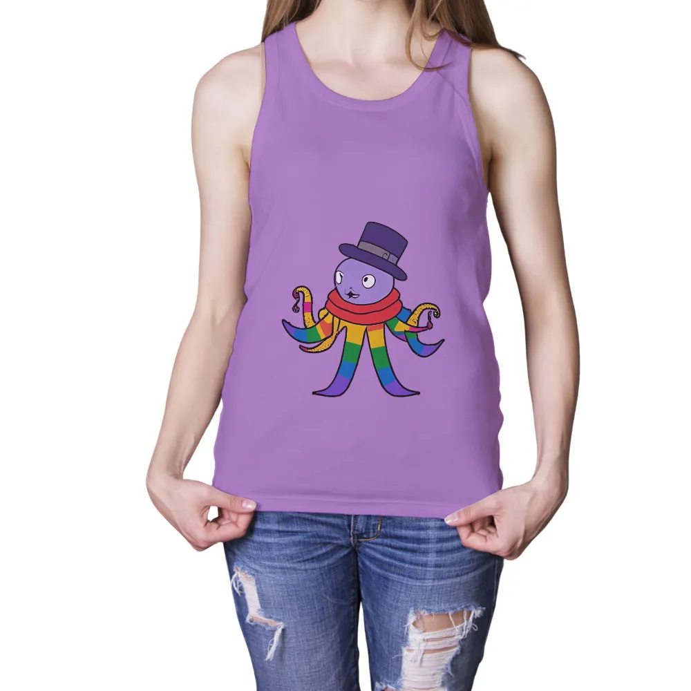 Customized Tee Shirts: Celebrate Diversity with Otto the Rainbow Octopus|icon shirt rainbow