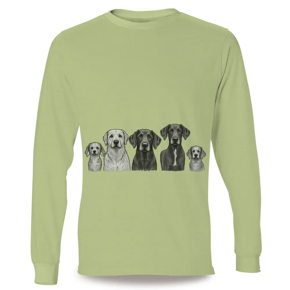 T-Shirts Custom: A Family of Dogs - Artistic Design|shirt hand design