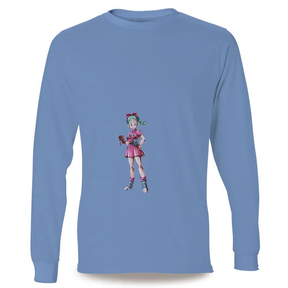 T-Shirts Custom: Bulma's Resilient Spirit in Pink Dress|dragon ball father's day shirt