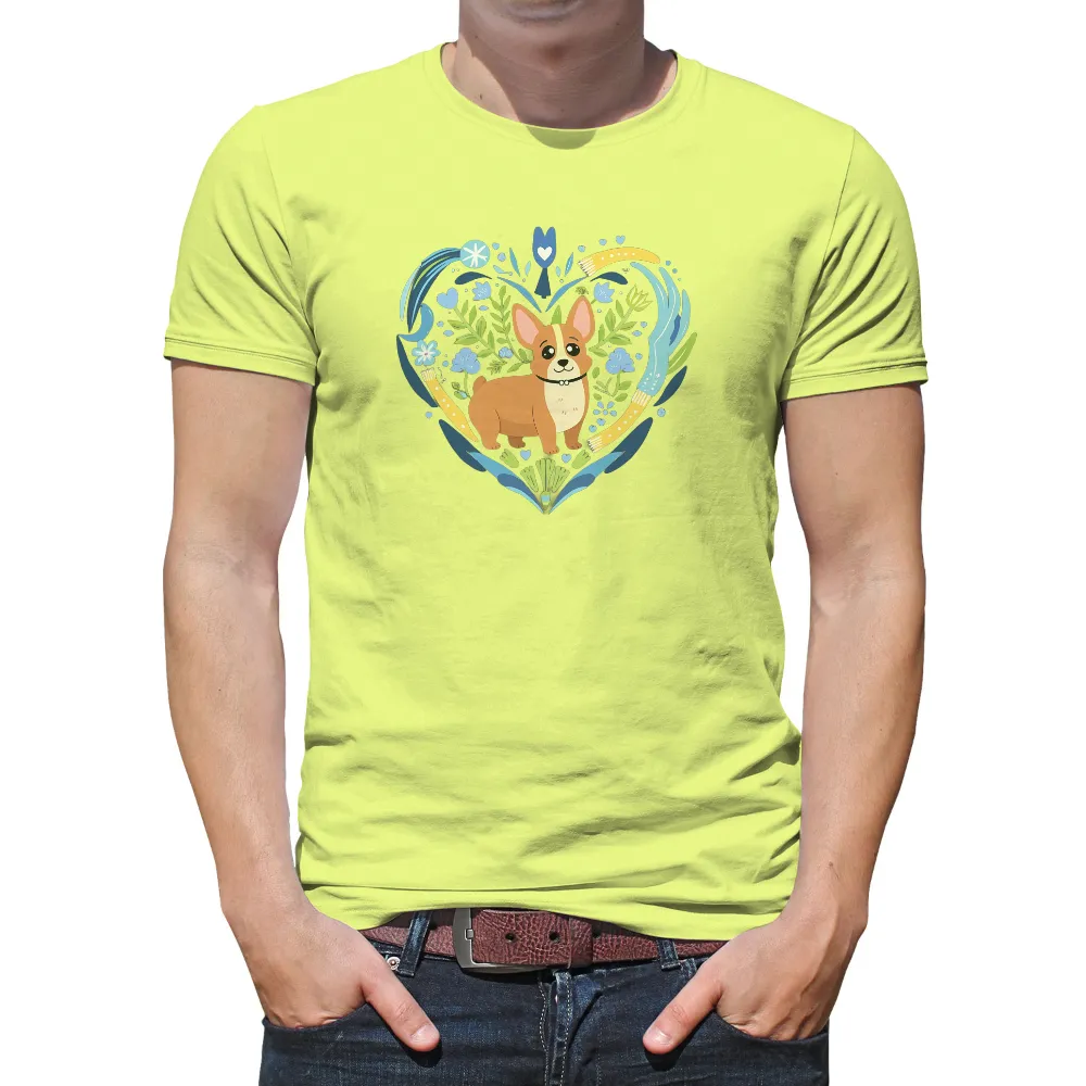 Customized Tee Shirts: Love and Joy with Charlie the Corgi|valentine love shirts