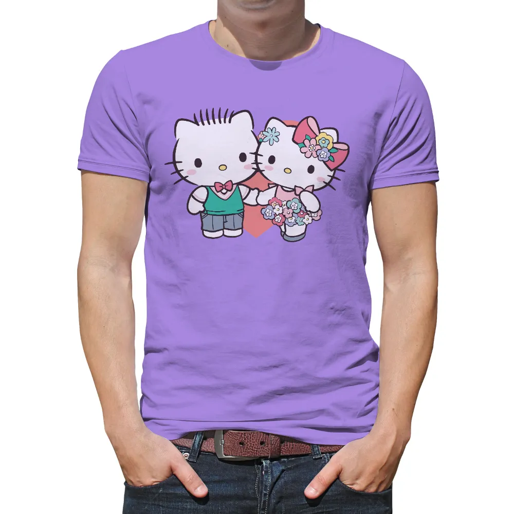 T-Shirts Custom: Daniel & Chococat - Whimsical Friendship and Love|rainbow sequin heart t shirt