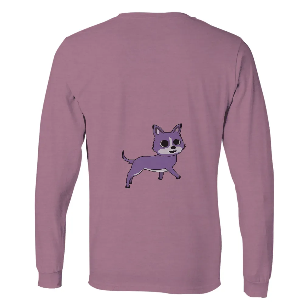 Tee Shirts Printed: Whimsical Purple Cat - Wearable Art