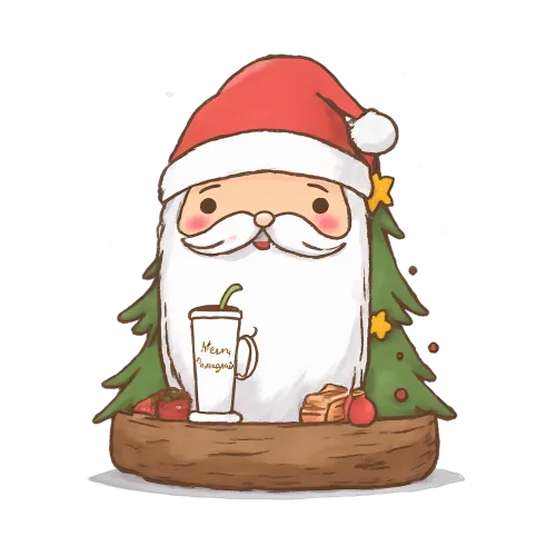 TShirt Printing: Santa Claus with Hot Cocoa - Holiday Cheer