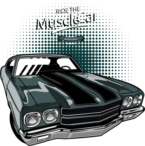 Ride the Muscle Car TShirt Printing - Vintage Classic Cars