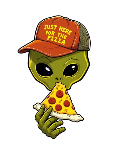 T-Shirts Custom: Alien Pizza Lover | Funny & Quotes Tees