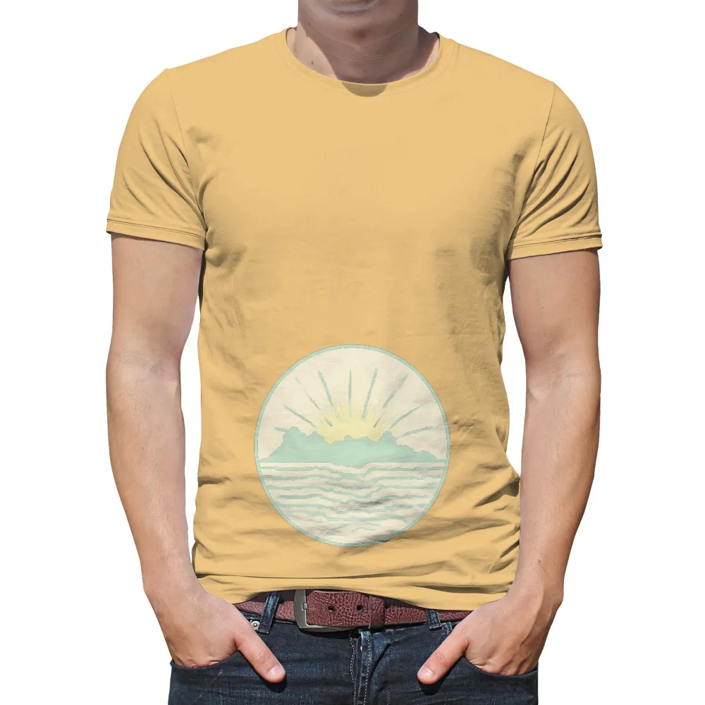 Shirts Graphic Tees: Sunrise Over the Ocean - Tranquility and Hope|frank ocean custom knit