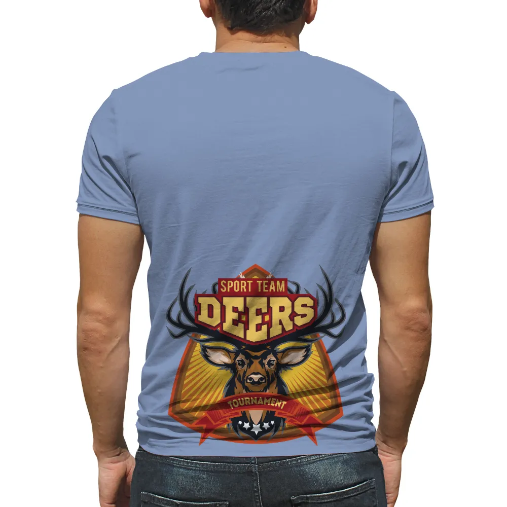 T-Shirts Design: Sport Team Deers Emblem - Strength and Leadership|custom pop art t shirts