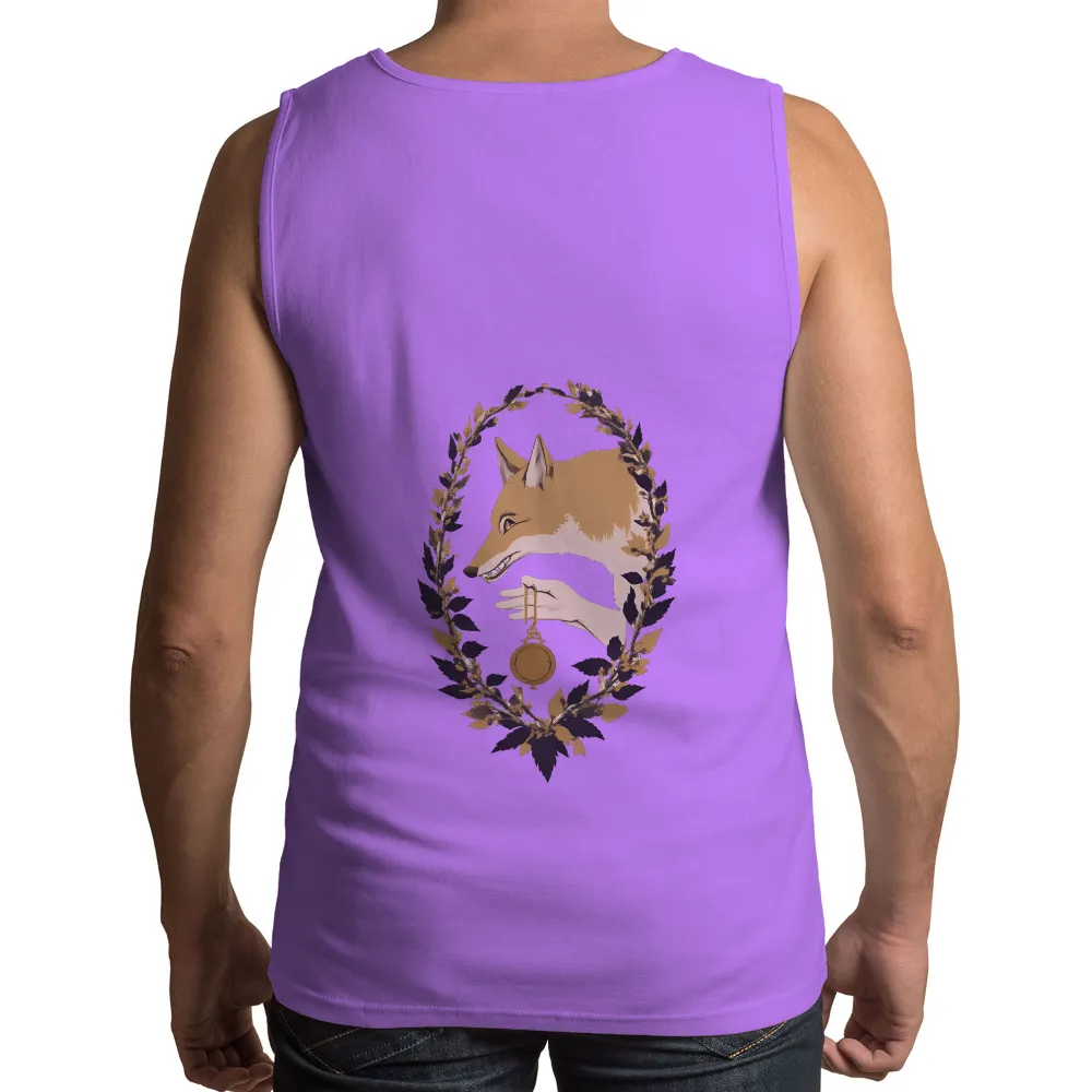 TShirt Design: Clever Fox with Laurel Wreath and Pocket Watch|punchy animal crossing shirt