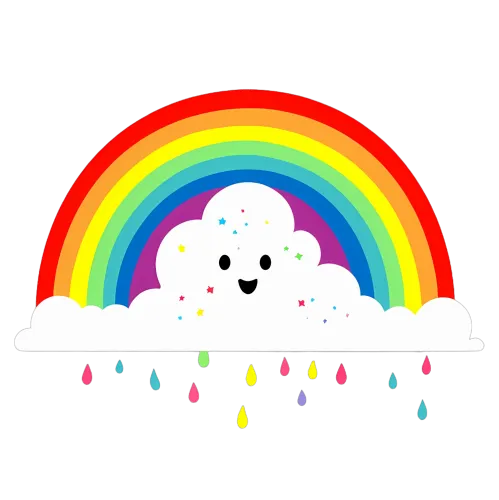 Custom Tee Shirts: Spread Joy with Fluffy Rainbow Cloud