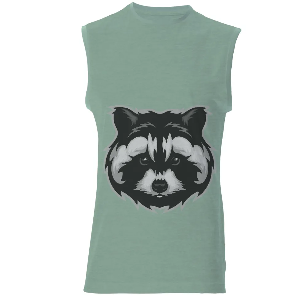 TShirt Design: Whimsical Raccoon Face - Funny & Quirky|t shirt black and white roblox