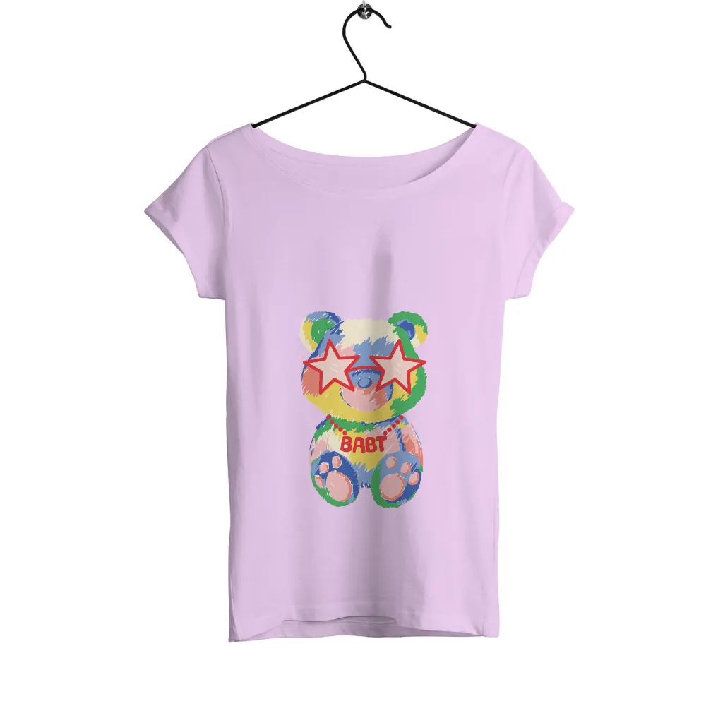 Customized Tee Shirts: BABT - The Whimsical Teddy Bear with Star Eyes|sunlight magic print shirt