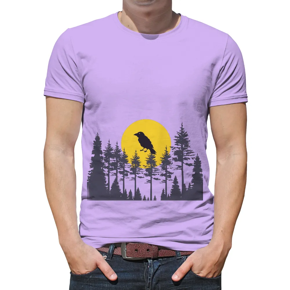 Tee Shirts Printed: Crow Silhouette Under the Moon|avs game last night