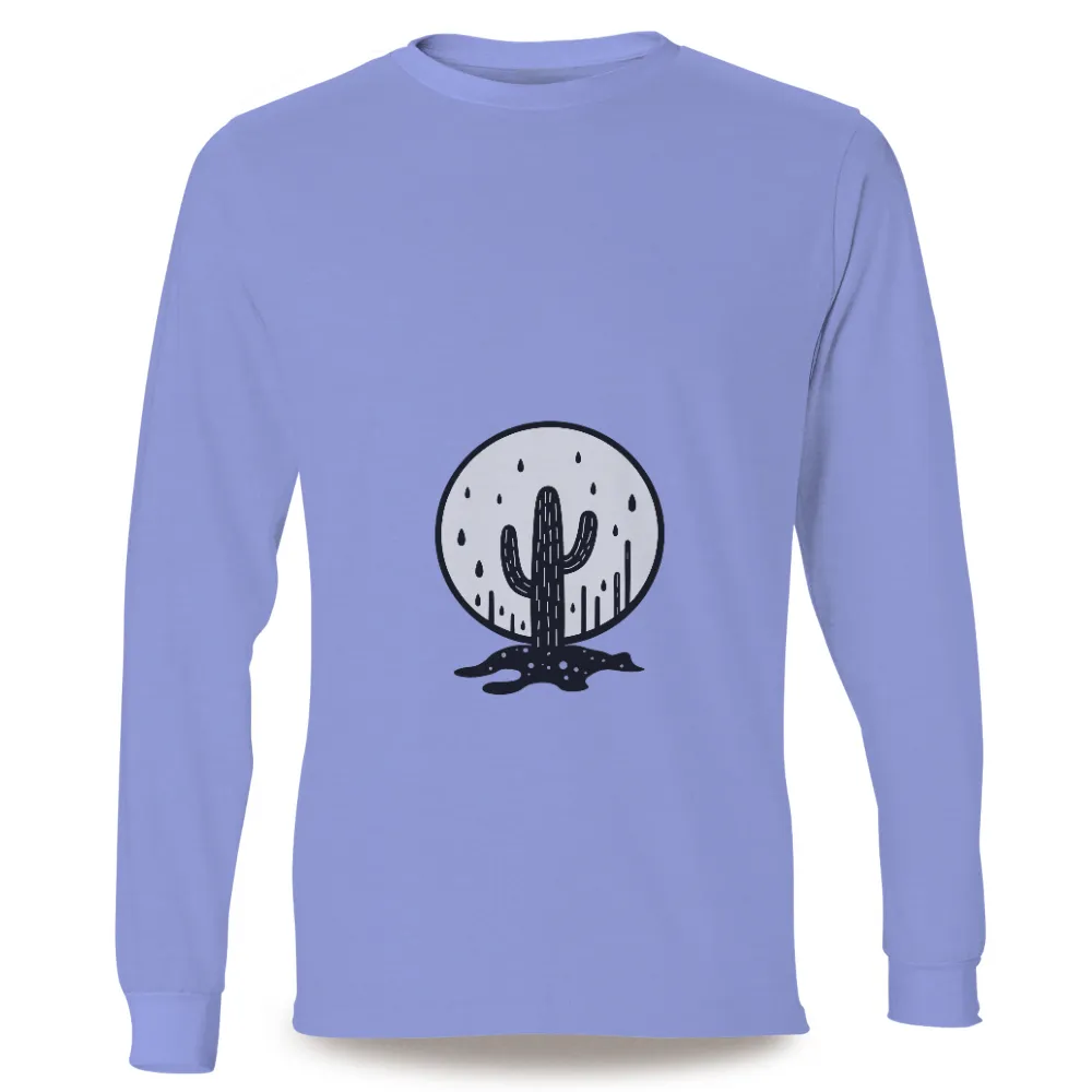 TShirt Design: Resilient Cactus Under the Moon|white sierra gobi desert shirt