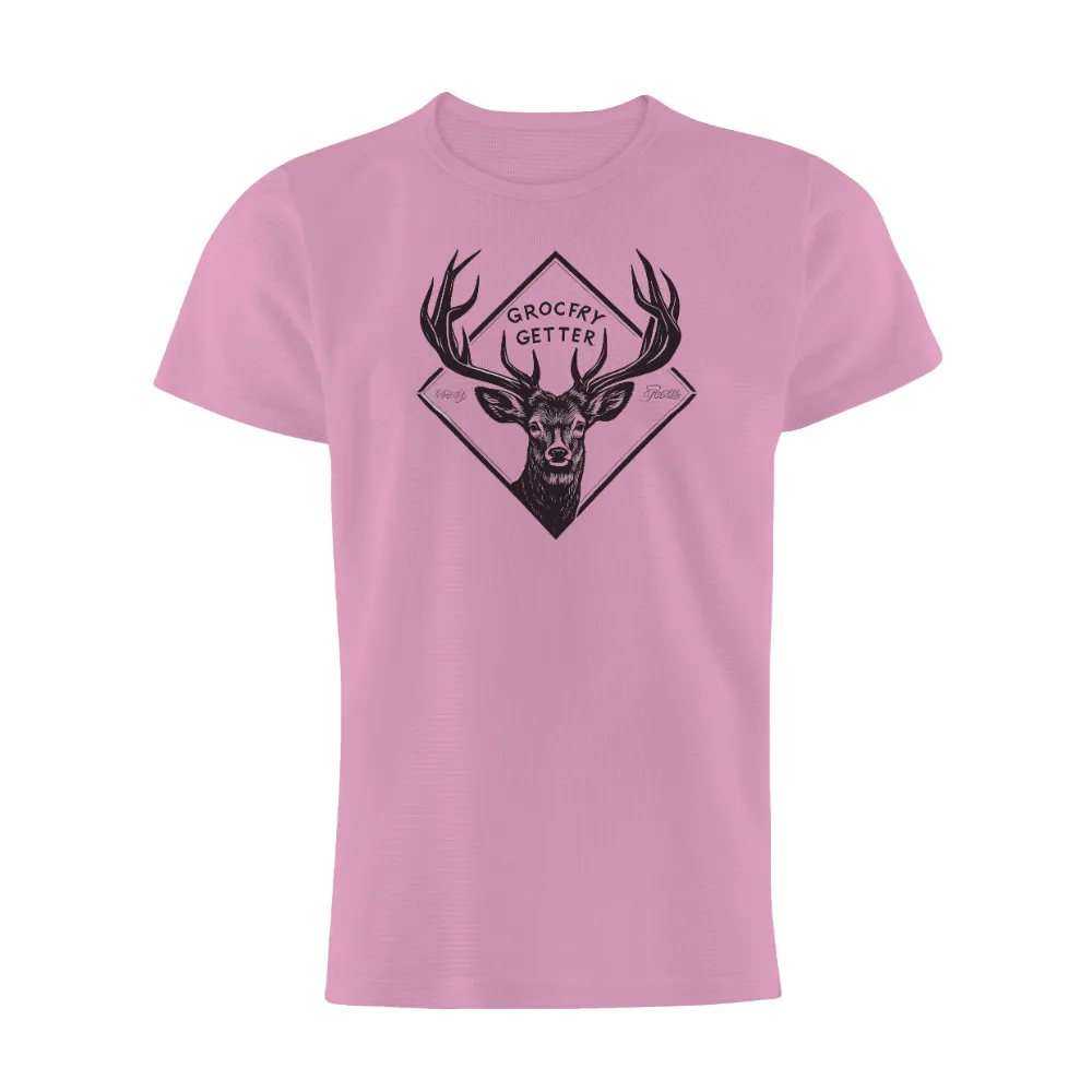 Tee Shirts Printed: Grocery Getter Deer Emblem|80s vintage tshirts