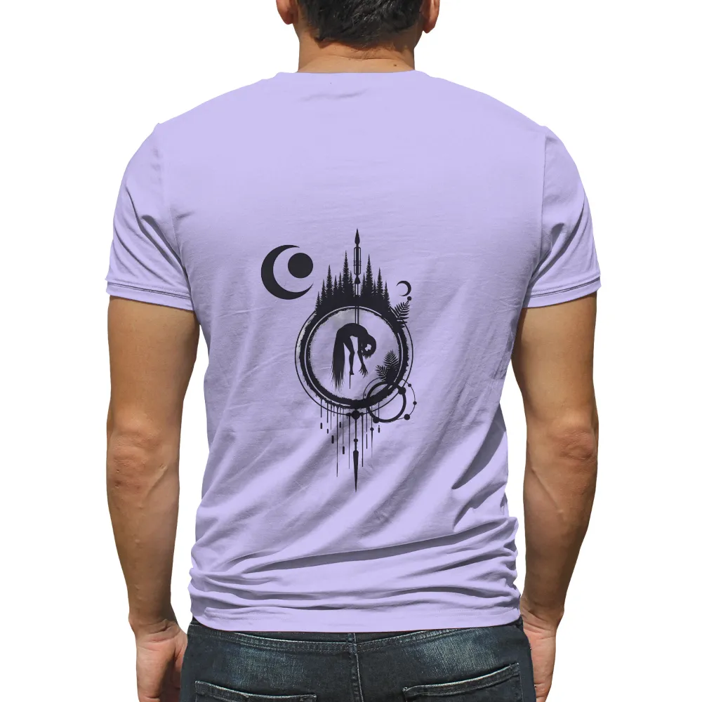 Tee Shirts Printed: Ancient Ritual Under the Crescent Moon|death note ryuk silhouette