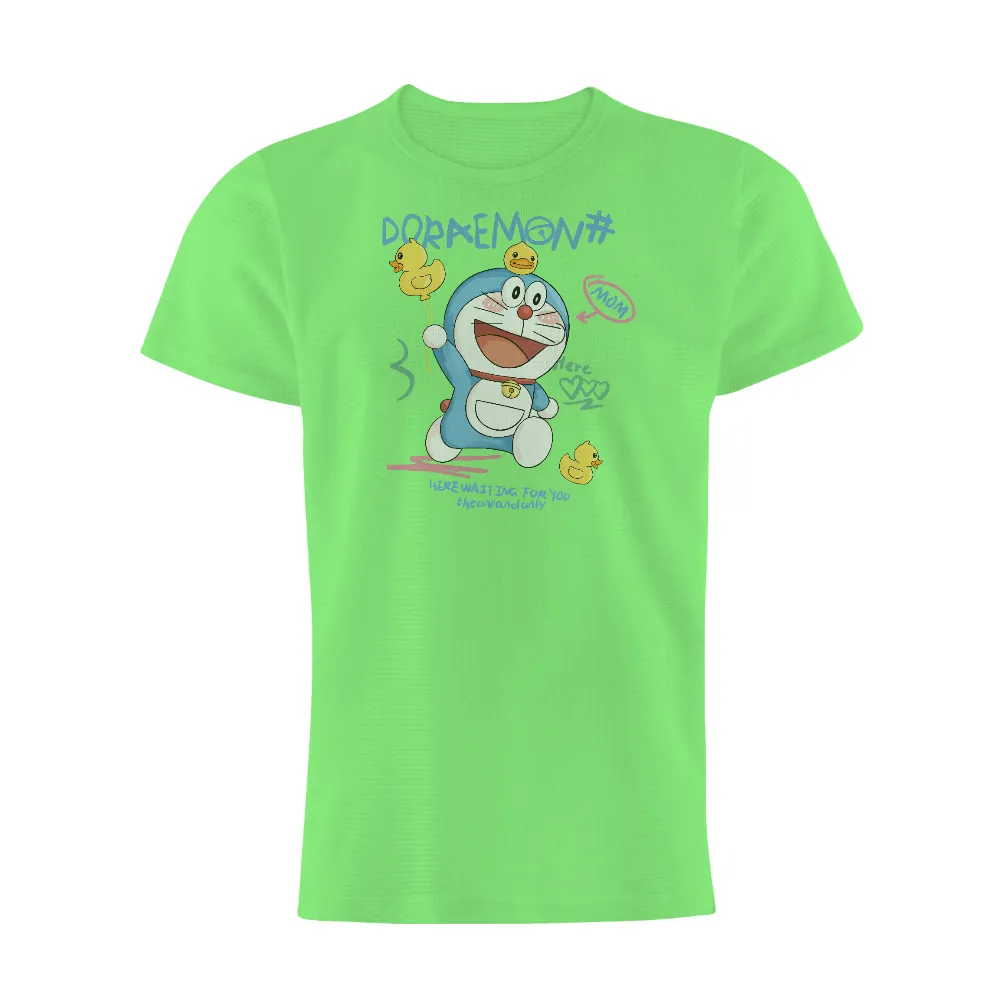 T-Shirts Custom: Doraemon's Playful Joy with Rubber Ducks|shein blue butterfly shirt