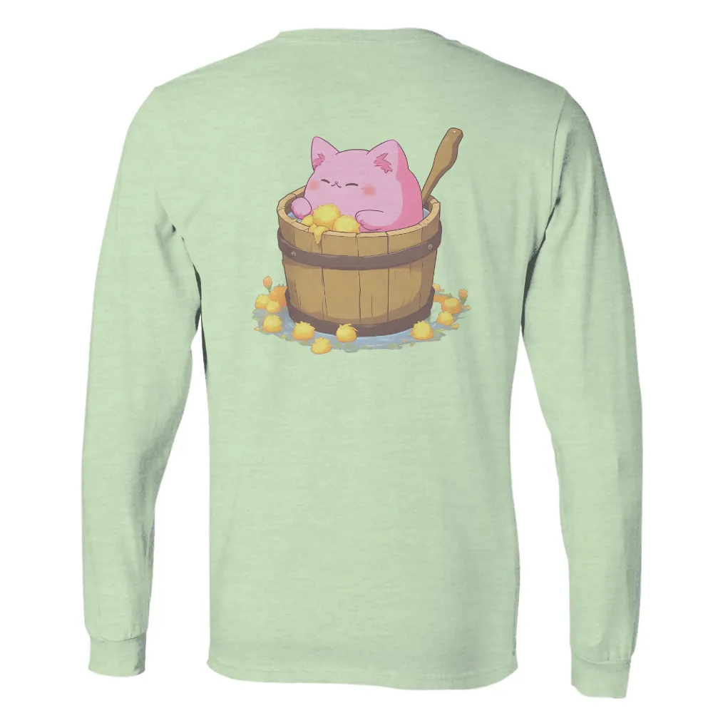 Customized Tee Shirts: Mochi's Relaxing Bath - Artistic Designs|easter cat shirt