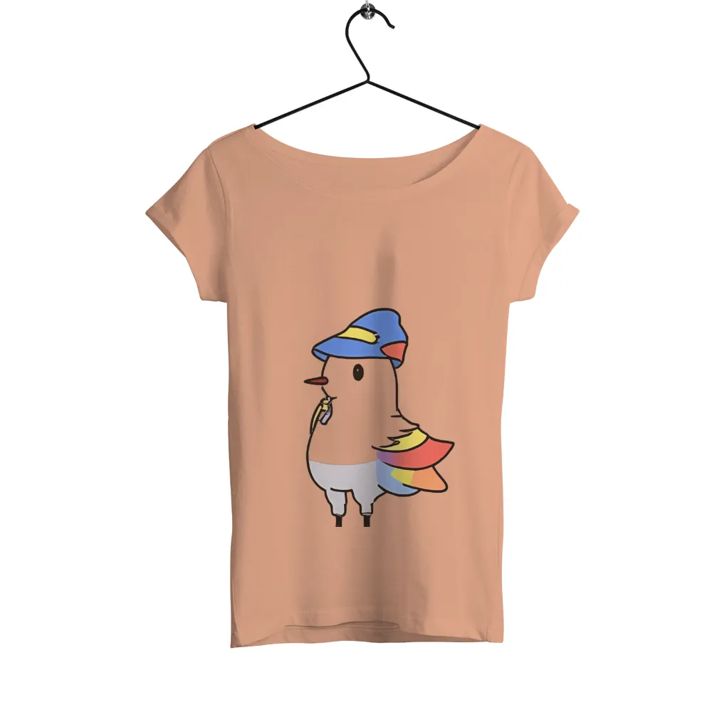 T-Shirts Pattern: Whimsical Bird with Rainbow Wings|rainbow motorcycle t shirt roblox