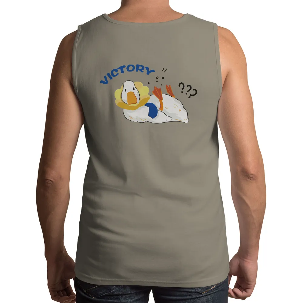 Victory Goose TShirt Printing - Whimsical Cartoon Design|black cartoon friends shirt