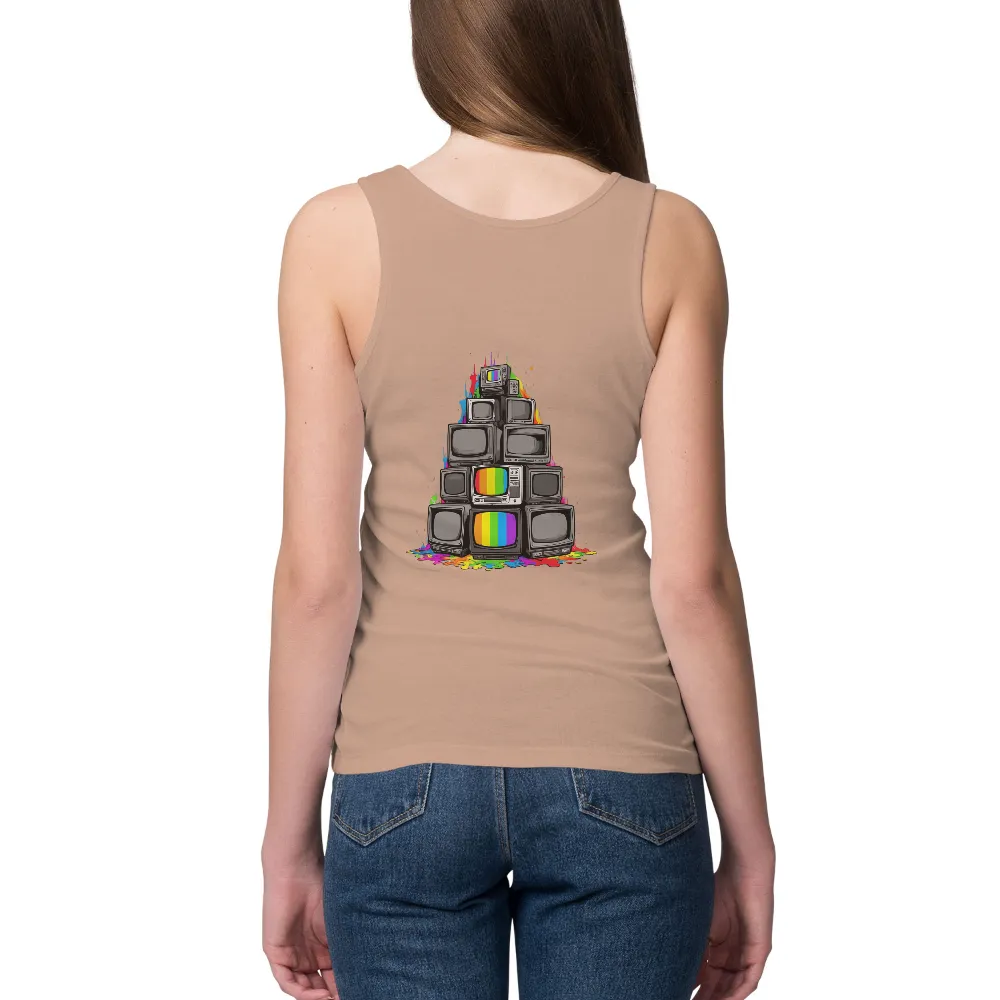 Vintage Television Rainbow Pop Culture Art|blizzard rainbow shirt