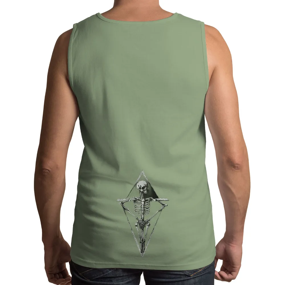 T-Shirts Pattern: Skeleton in Inverted Triangle - Existential Art| contemplative skeleton