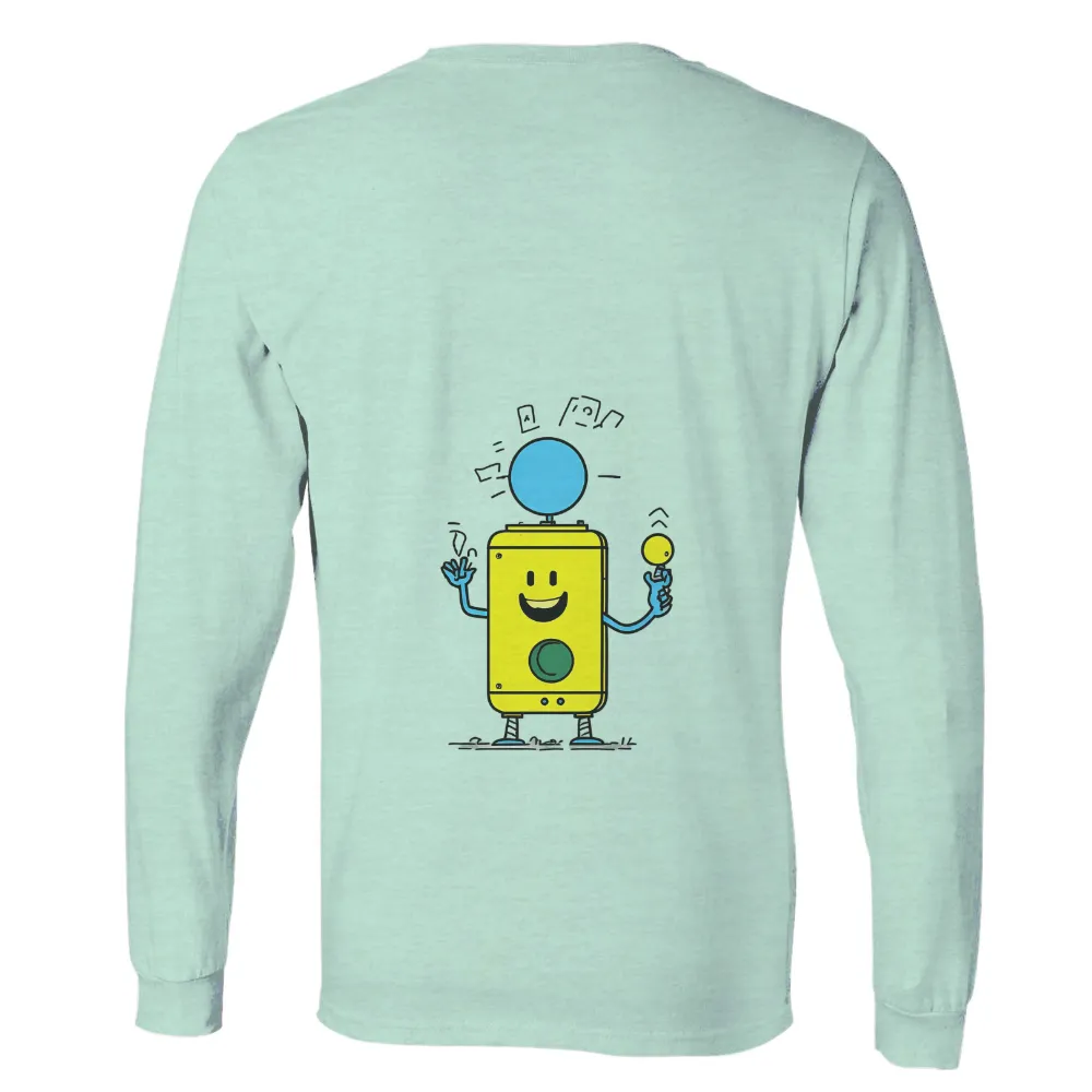 Custom T-Shirt Printing: Cheerful Robot Bleep - Joy, Innovation, and Whimsy|80's music tshirts