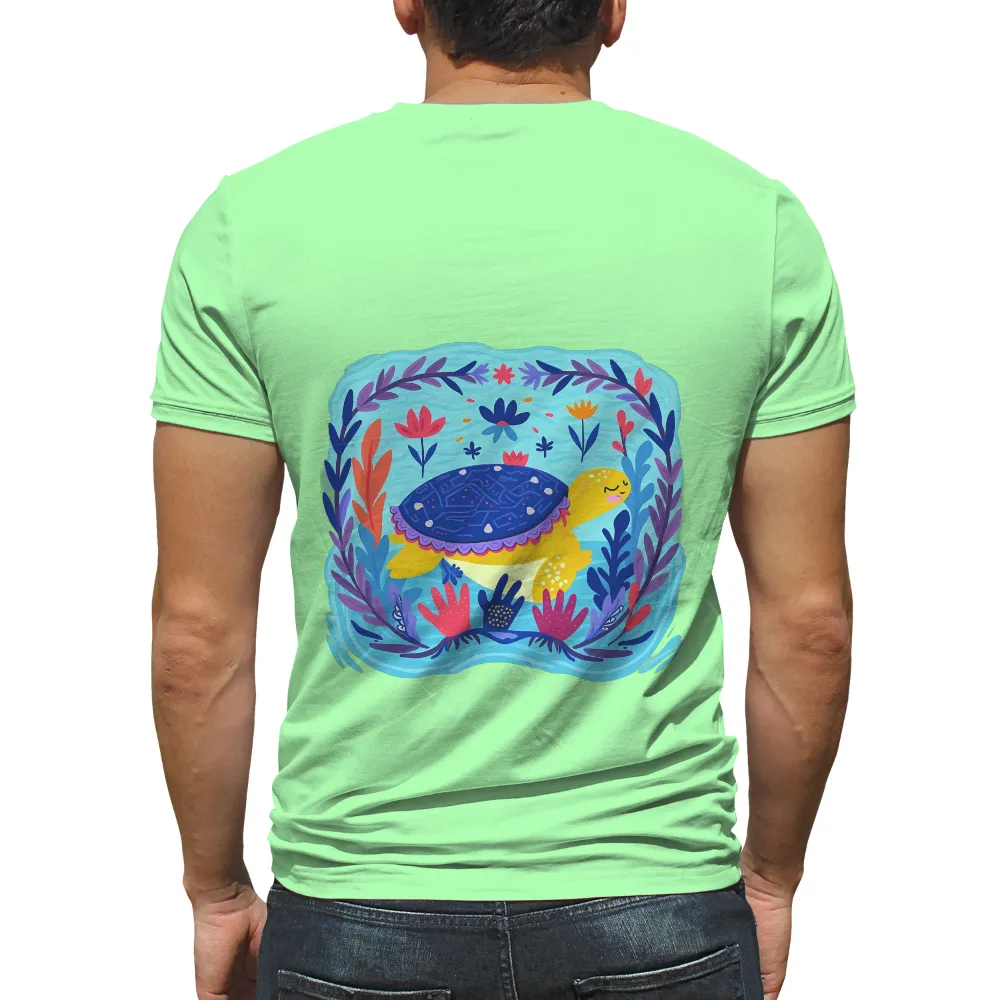 T-Shirts Pattern: Colorful Turtle in Harmony with Nature|harmony day t shirts best and less