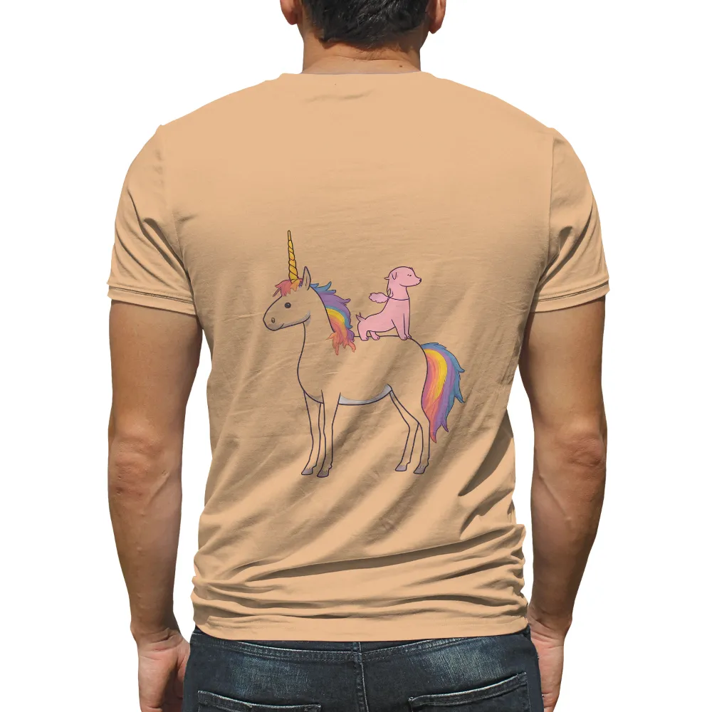 TShirt Design: Unicorn and Poodle Friendship Adventure|cheap rainbow t shirts