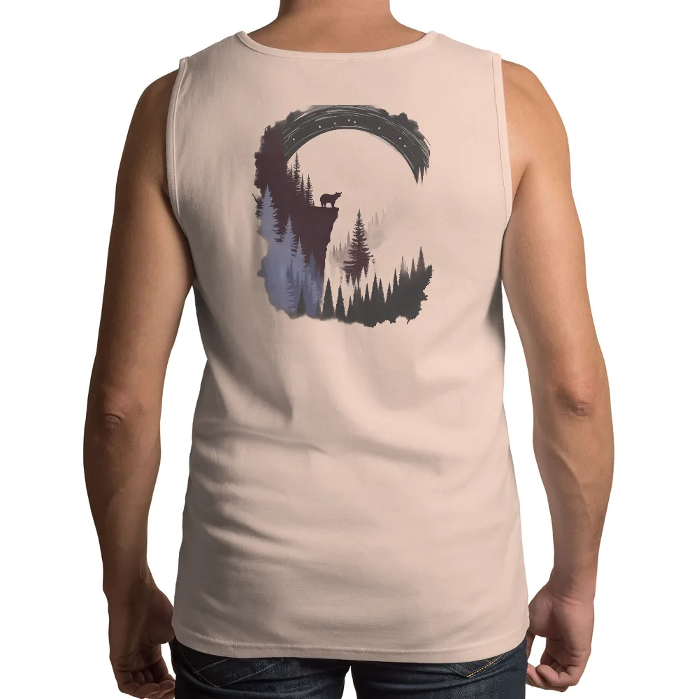 TShirt Printing: Bear in the Starry Night Forest|winter bear shirt