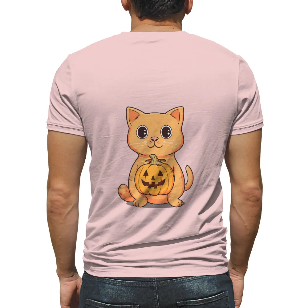 Tee Shirt Printing: Whiskers' Halloween Pumpkin Adventure|reign forest fronds camp shirt