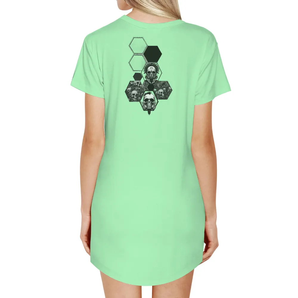 T-Shirts Pattern: Resilience in Dystopia - Skulls and Gas Masks|skull shirt animal crossing