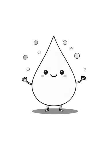 Custom Tee Shirts: Whimsical Water Droplet Character