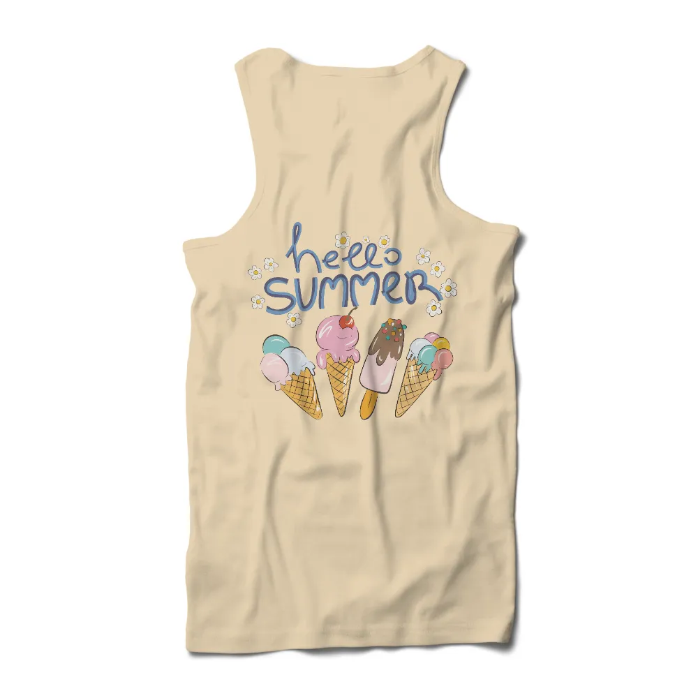 Tee Shirt Printing: Hello Summer Ice Cream Delight|essentials summer core tee