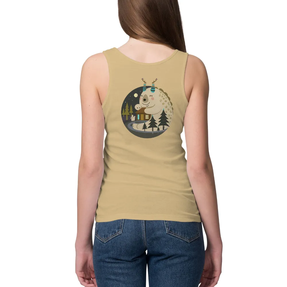 Tee Shirts Printed: Luna's Forest Sanctuary - Whimsical Giant and Snail Friendship|pokemon forest shirt