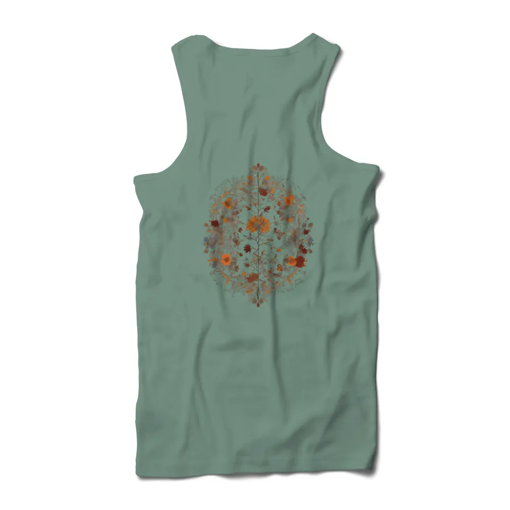 TShirt Design: Autumn Glow with Orange Flowers|glowing butterfly t shirt