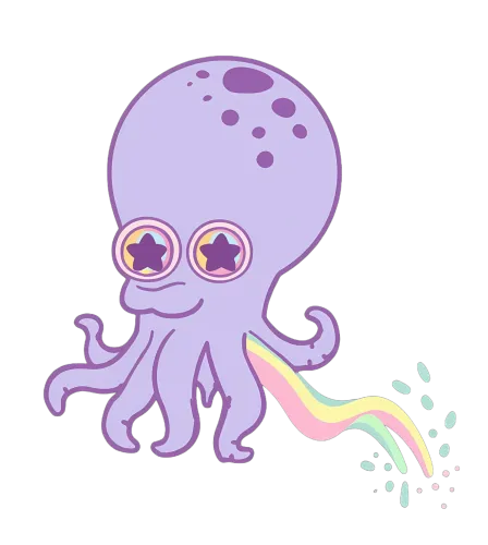 TShirt Design: Whimsical Octopus Spreading Joy and Positivity