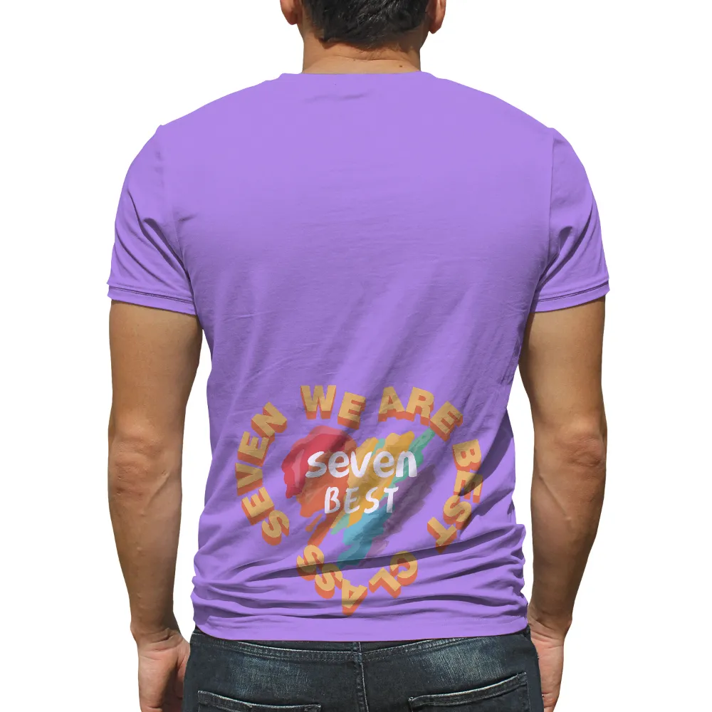 Custom Tee Shirts: Seven Best Friends United in Colorful Heart Design|heart shirts for valentine's day