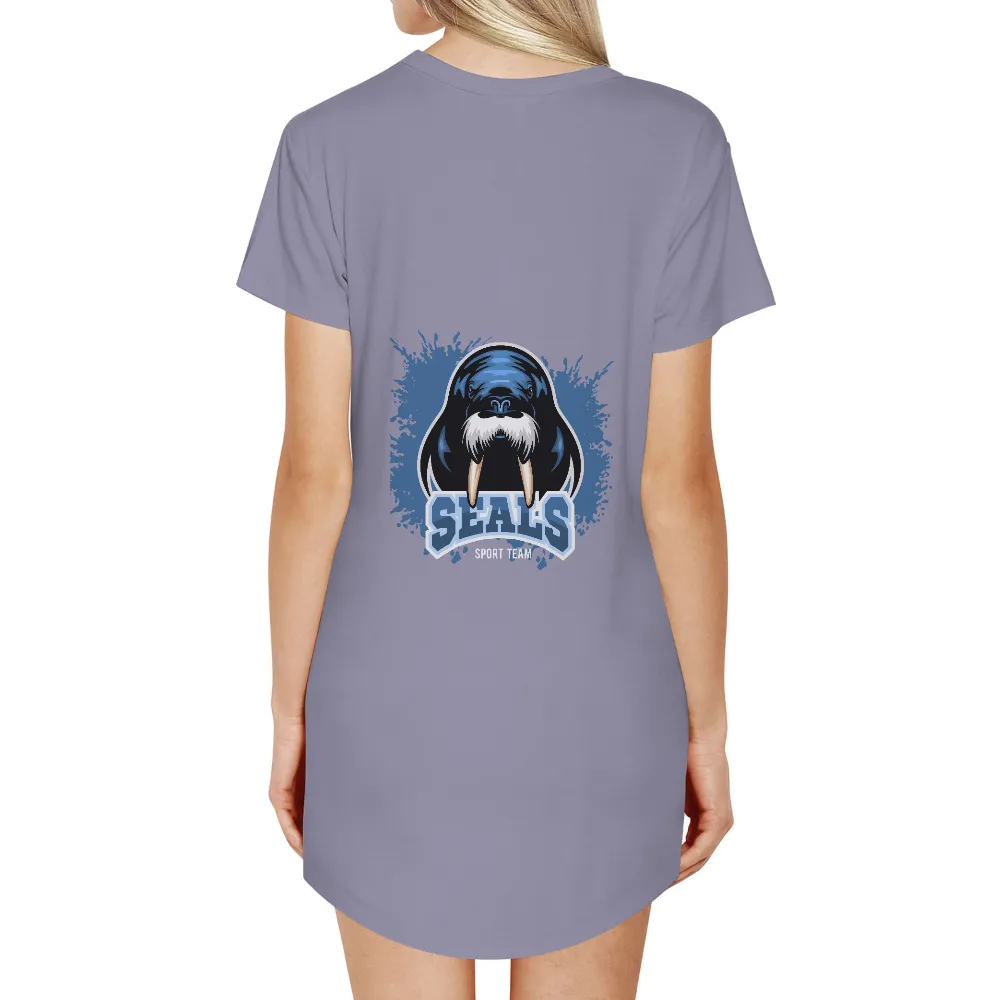 TShirt Design: Walrus Mascot for Seals Sports Team|miami heat blue and pink shirt