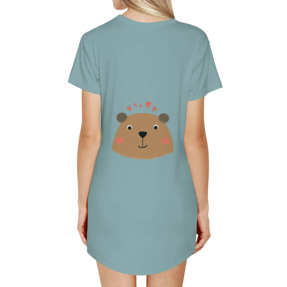 Shirts Graphic Tees: Whimsical Bear with Hearts - Joyful Childhood Nostalgia|nostalgia t shirts online