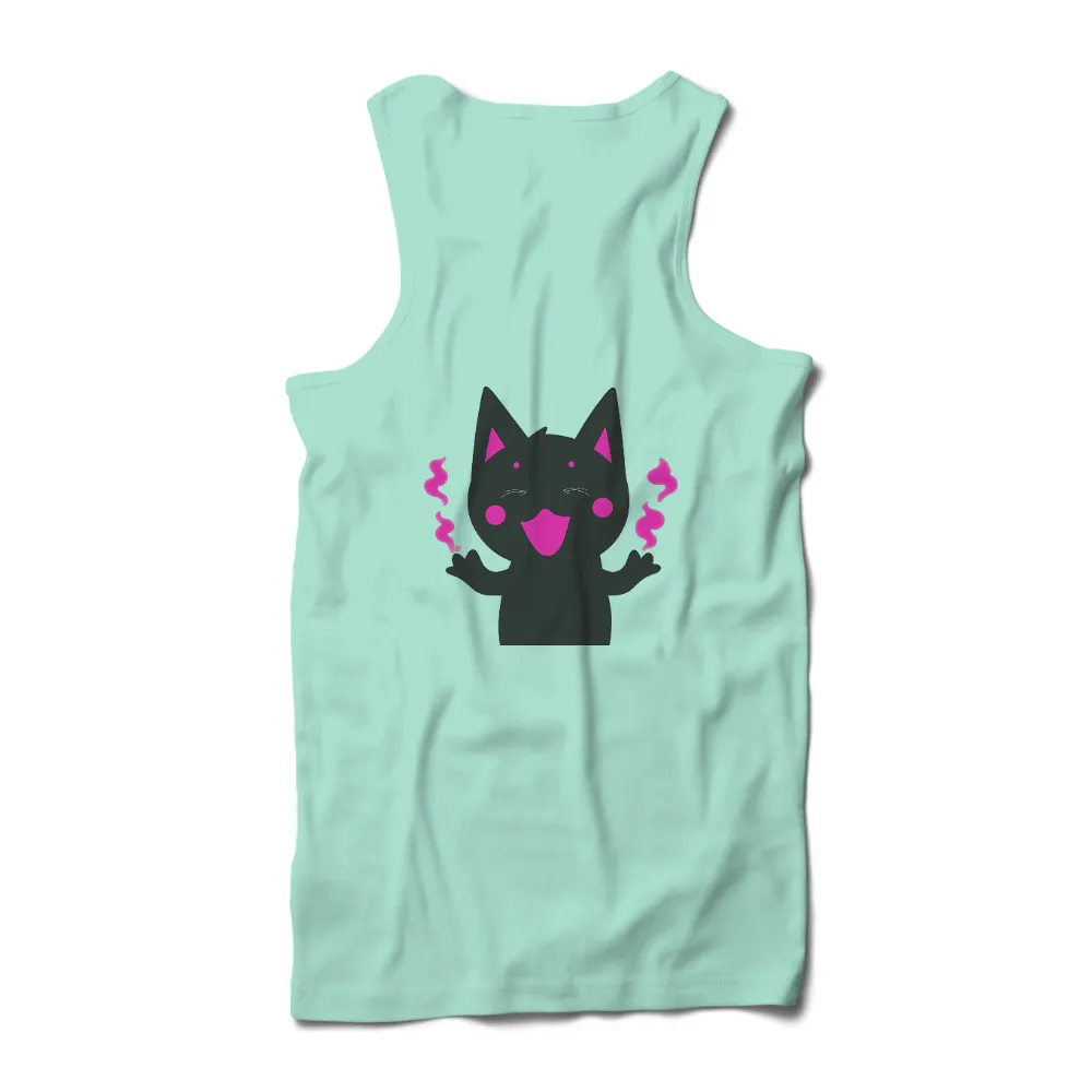 TShirt Printing: Whiskers the Joyful Black Cat|billabong cosmic garden tee